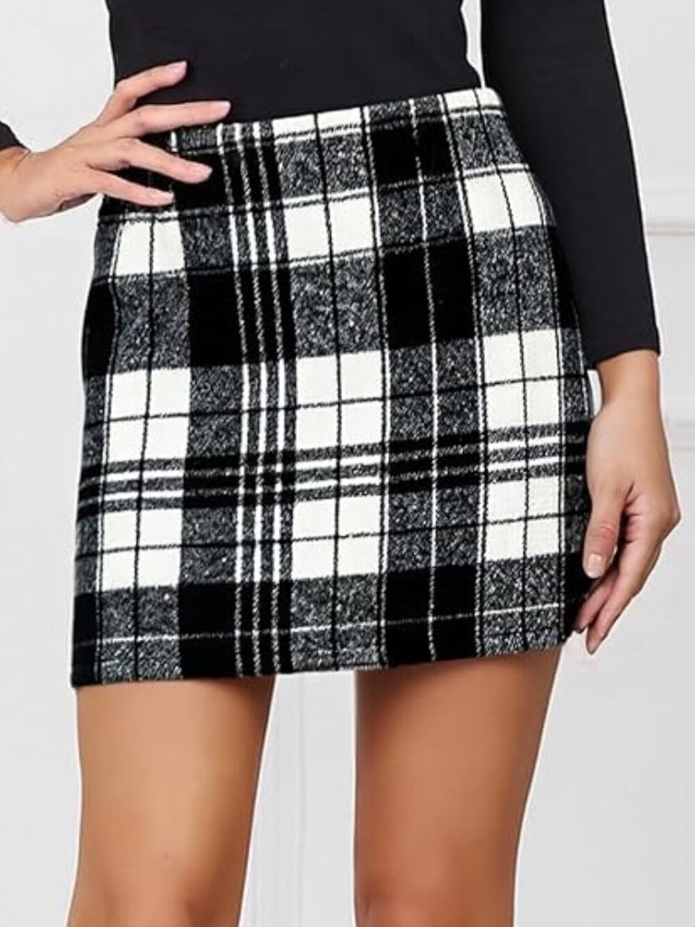 Women Plaid Mini Skirt Size Large
